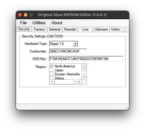Xbox Eeprom Editor