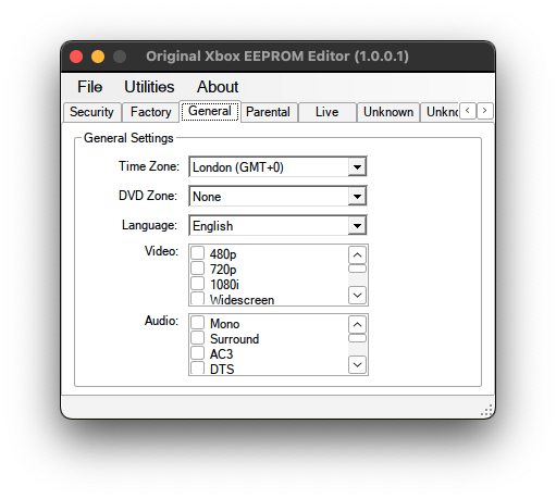 Xbox Eeprom Editor