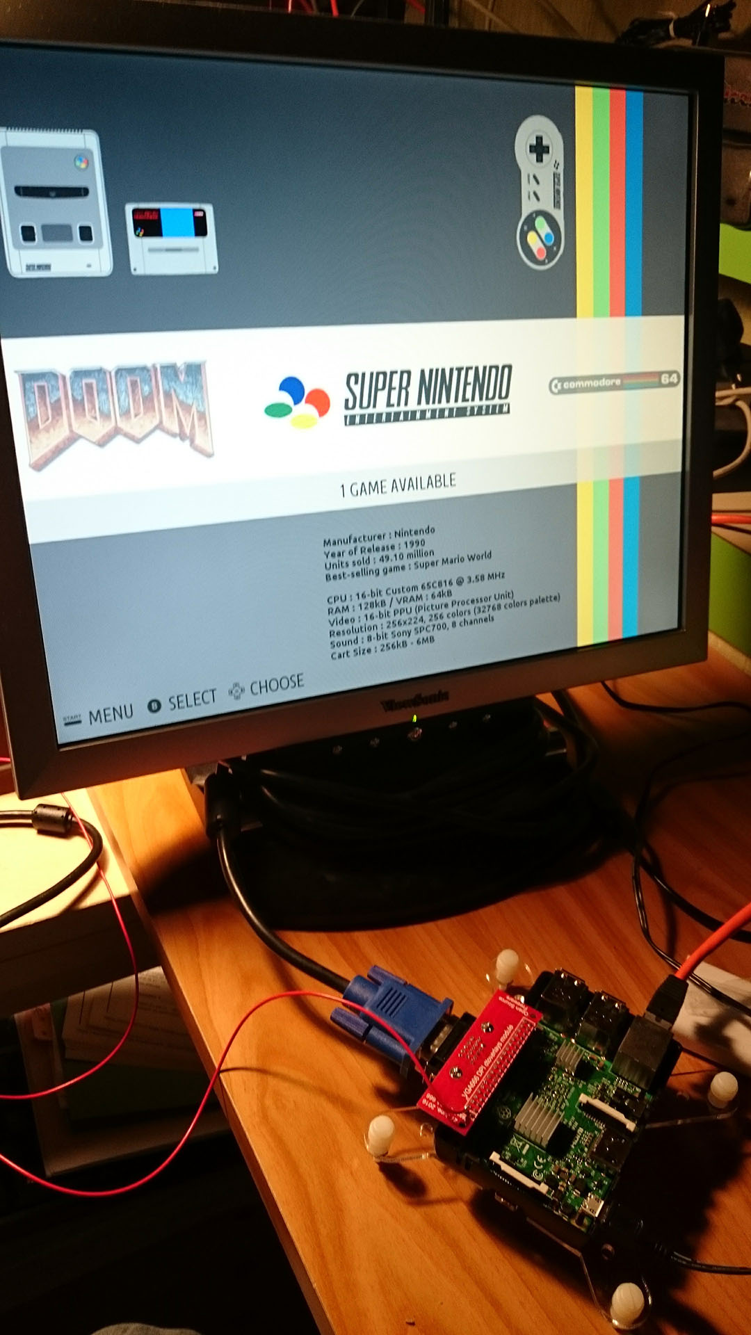 VGA666 sur un écran de PC